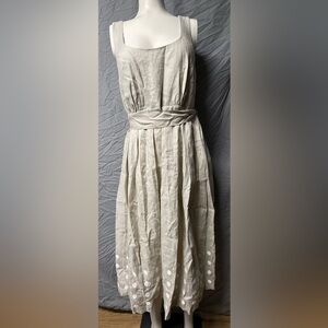 For The Republic Beige Maxi Dress with Polka Dots